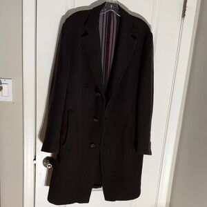 Etro dark brown striped interior overcoat